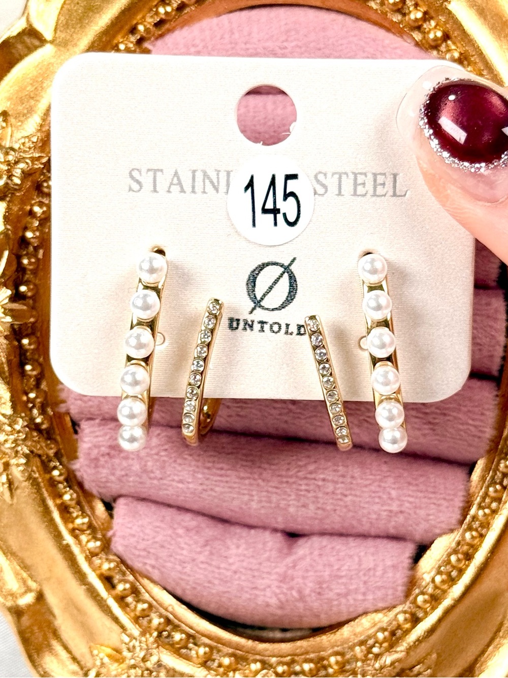 #145 C Shaped Waterproof Stainless Steel Stud Earrings